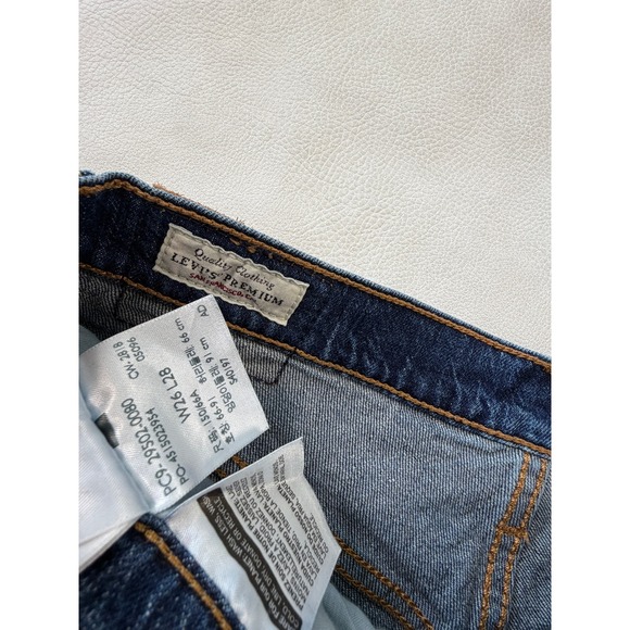 Levis Premium 501 S Skinny Jeans Dark Wash Indigo High Rise Womens 26 28x28 - Picture 7 of 9